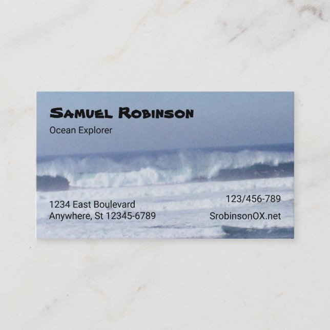 Bus. Card - Ocean Waves (Front)
