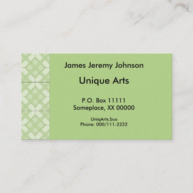 Bus. Card - Three Diamond Tiles (Front)