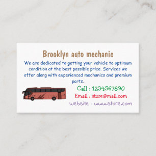 Bus cartoon illustration business card