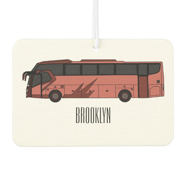Bus cartoon illustration car air freshener (Front)