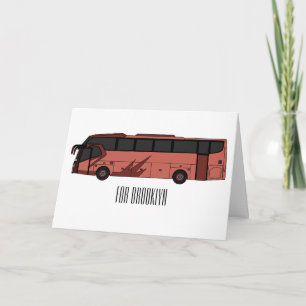 Bus cartoon illustration card