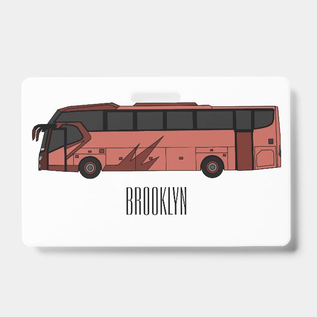 Bus cartoon illustration ID badge (Front)
