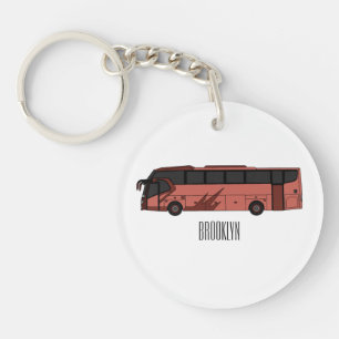 Bus cartoon illustration key ring