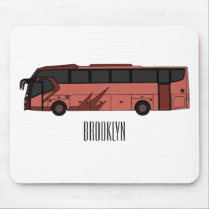 Bus cartoon illustration mouse mat