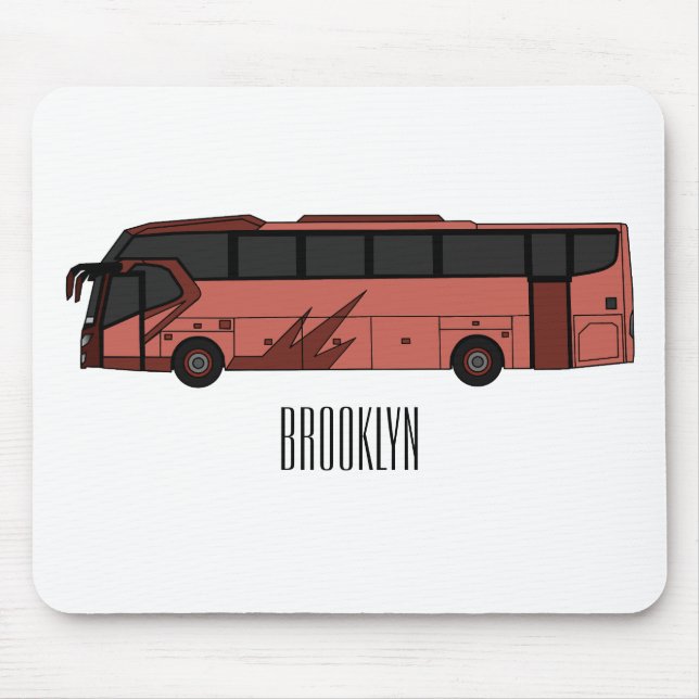 Bus cartoon illustration mouse mat (Front)