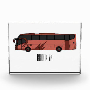 Bus cartoon illustration photo block