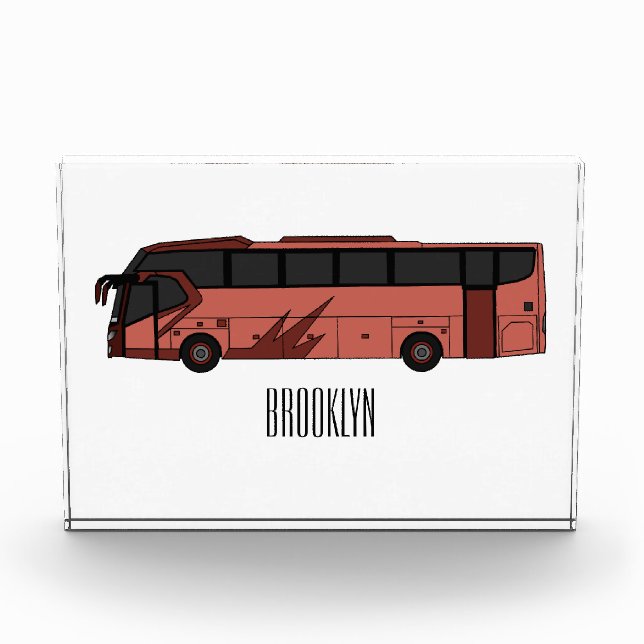 Bus cartoon illustration photo block (Front)