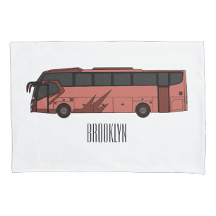 Bus cartoon illustration pillowcase