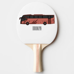 Bus cartoon illustration ping pong paddle