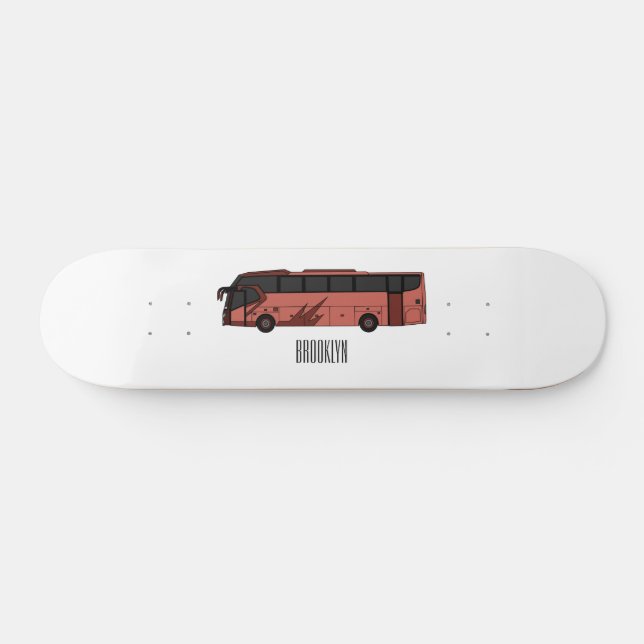 Bus cartoon illustration skateboard (Horz)