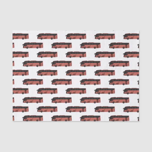 Bus cartoon illustration tissue paper (Front)