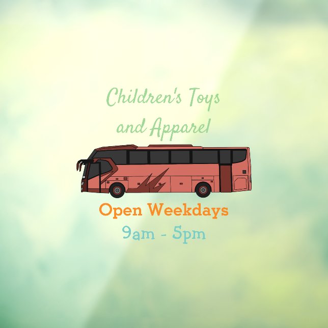 Bus cartoon illustration window cling (Sheet 3)