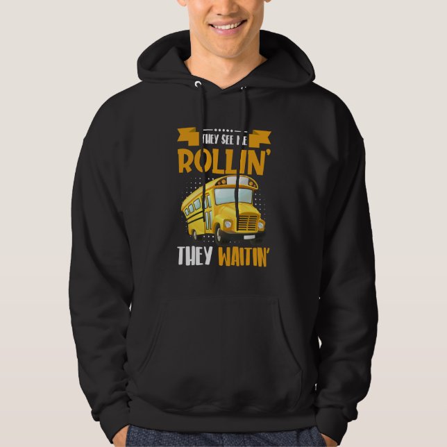 Bus Design For School Bus Or Coach Driver Hoodie (Front)
