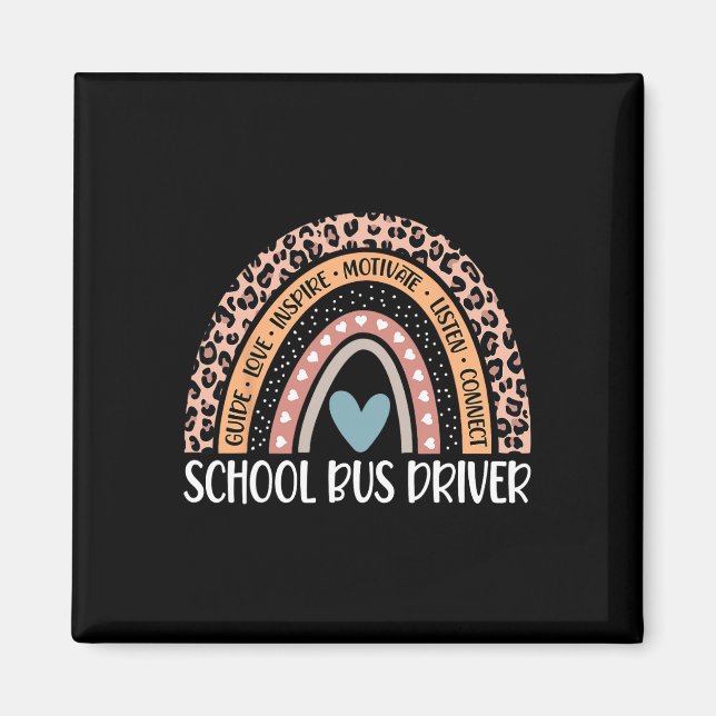 Bus Driver 100th Day Of School Bus Driver Rainbow  Magnet (Front)