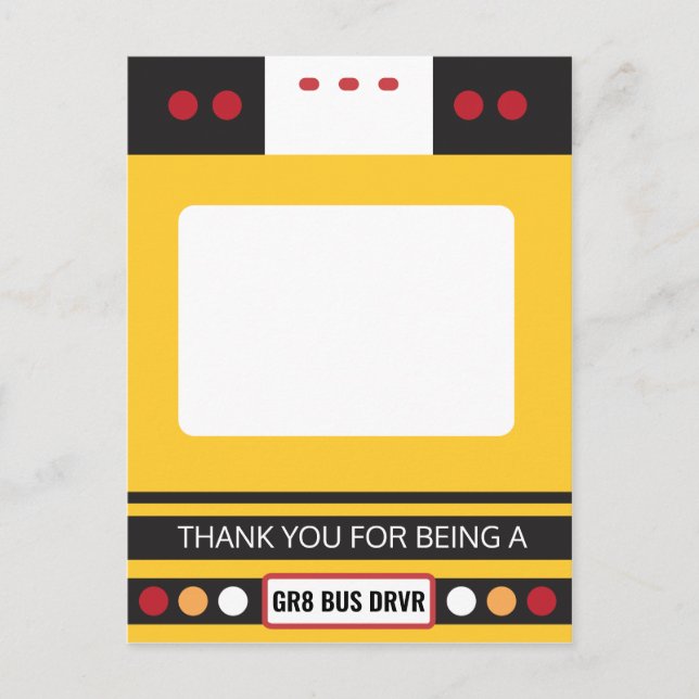Bus Driver Appreciation Thank You Gift Holder Postcard (Front)