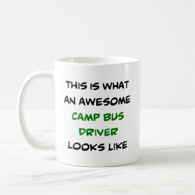 bus driver, camp, awesome coffee mug (Left)