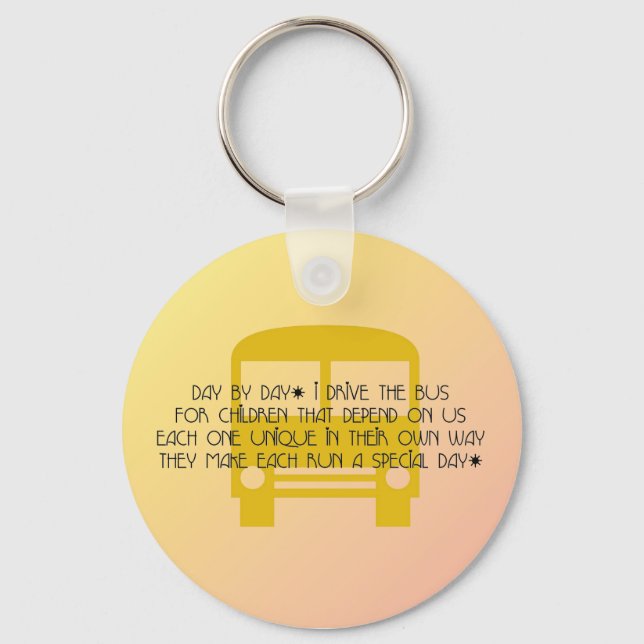 Bus Driver Day By Day Yellow Bus Key Ring (Front)
