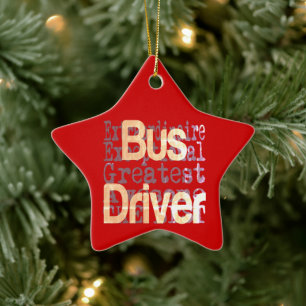 Bus Driver Extraordinaire Ceramic Tree Decoration