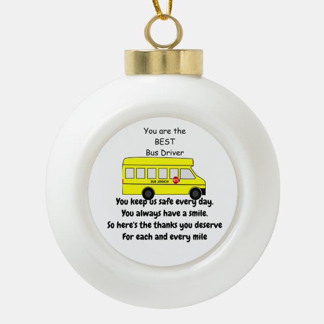 Bus Driver Gift, Snowflake Ornament (Front)