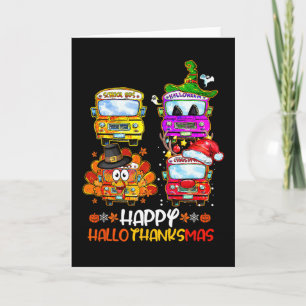 Bus Driver Happy Hallothanksmas Thanksgiving Chris Card