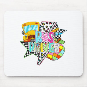 Bus Driver Lighting Back To School Happy First Day Mouse Mat