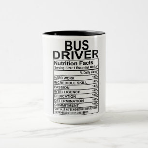 Bus Driver Nutrition Facts Mug