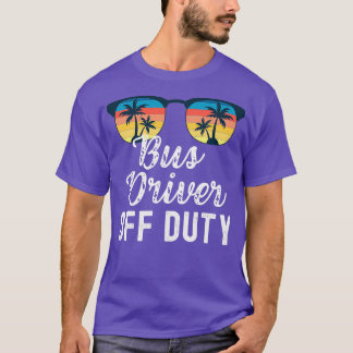 Bus Driver off funny duty sunset retro T-Shirt