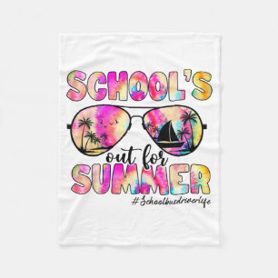 Bus Driver Out For Summer Tie Dye Sungles Fleece Blanket