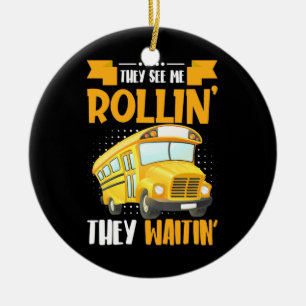 Bus Driver See Me Rollin Ceramic Tree Decoration