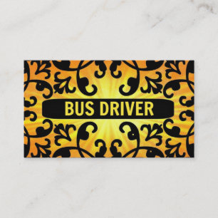 Bus Driver Sunshine Damask Business Card