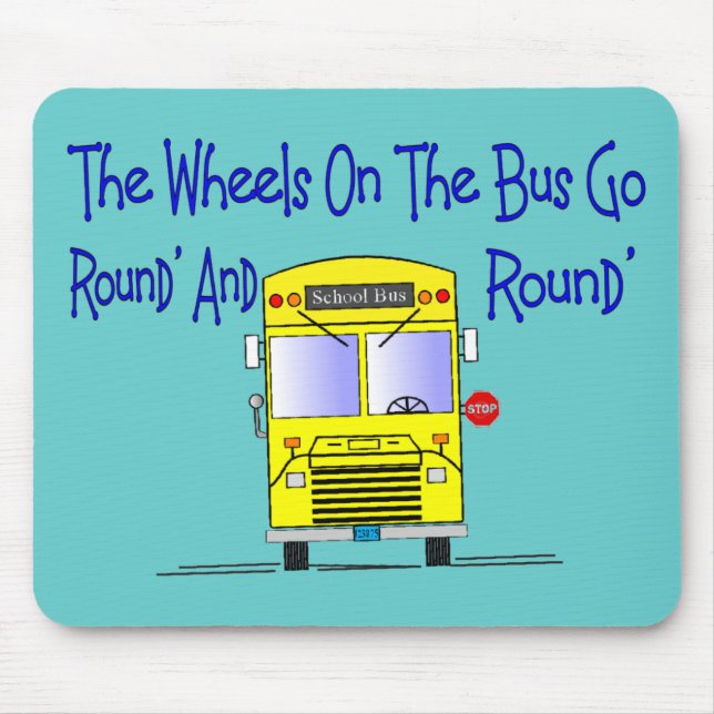 Bus Driver "The Wheels on the Bus" Mouse Mat (Front)