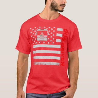 Bus Driver US Flag Mask T-Shirt