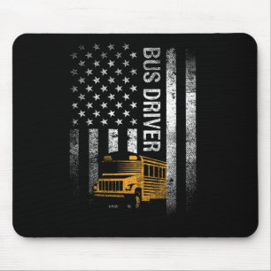 Bus Driver Usa American Flag Funny Bus Driver Gift Mouse Mat