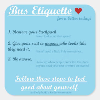 Bus Etiquette Sticker