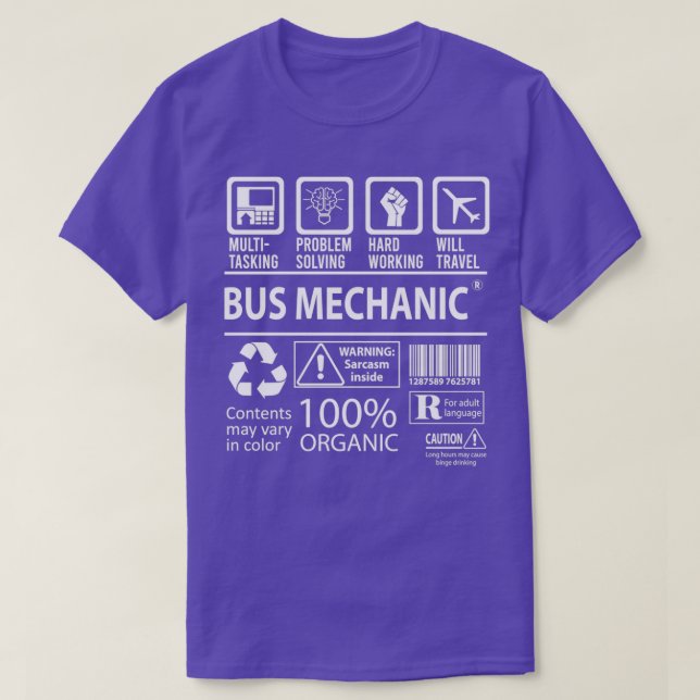 Bus Mechanic MultiTasking Certified Job Gift Item  T-Shirt (Design Front)