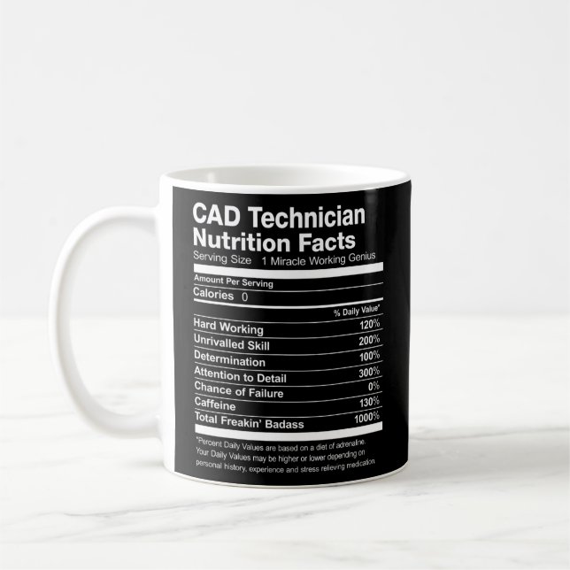 Bus Mechanic Nutrition Facts List Funny  Coffee Mug (Left)