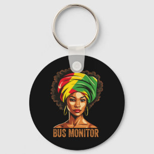 Bus Monitor Afro African American Black History Mo Key Ring