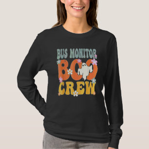 Bus Monitor Boo Crew Ghost Retro Groovy Halloween T-Shirt