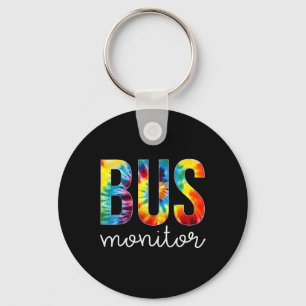 Bus Monitor Tie Dye Appreciation Day Hello Back To Key Ring