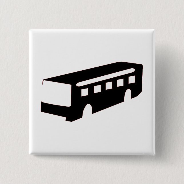 Bus Silhouette 15 Cm Square Badge (Front)