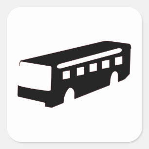 Bus Silhouette Square Sticker