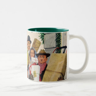 Bus Stop at Christmas Two-Tone Coffee Mug