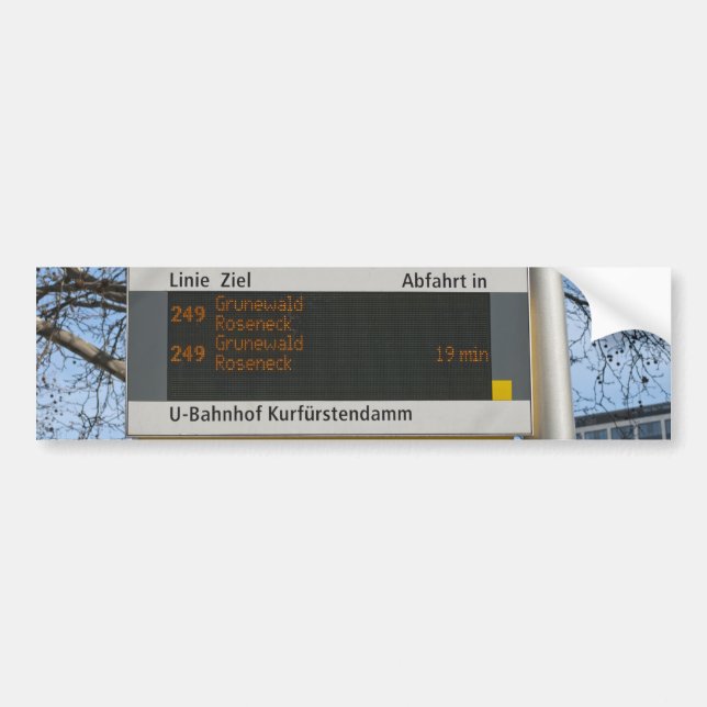 Bus Stop Sign in Berlin Bumper Sticker (Front)