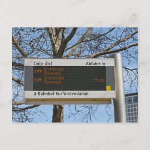 Bus Stop Sign in Berlin Postcard