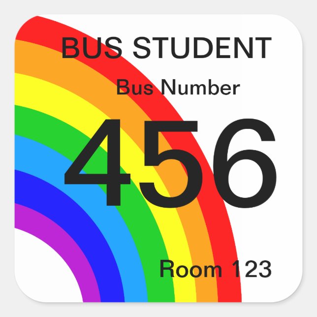 Bus Student Sticker - Rainbow (Front)