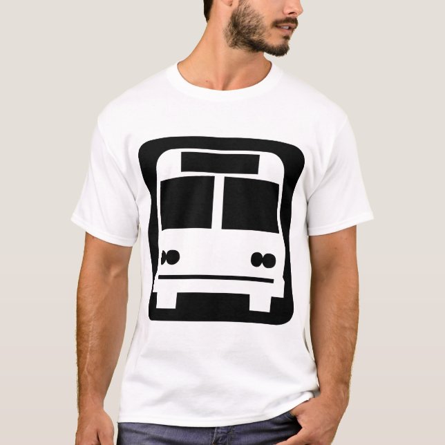 Bus symbol - Black T-Shirt (Front)