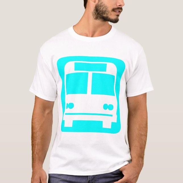 Bus symbol - Cyan T-Shirt (Front)