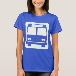 Bus symbol - White on Dark T-Shirt
