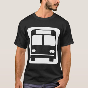 Bus symbol - White on Dark T-Shirt