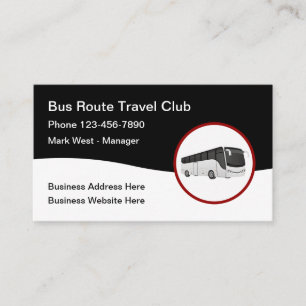 Bus Tour Travel Club Business Card